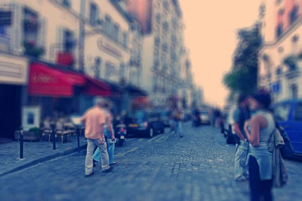 Absztrakt háttér. Boulevard Montmartre, Párizs - radiális zoom — Stock Fotó