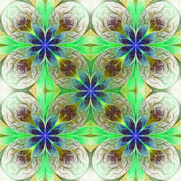 Patrón de flujos fractales en púrpura, verde y amarillo. Calcular —  Fotos de Stock