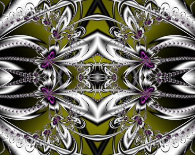 Fraktal tasarım çiçek deseni. Yaratıcı tasarım, sanat bir