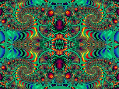 Spiral desenli güzel arka plan. Kırmızı ve yeşil palet.