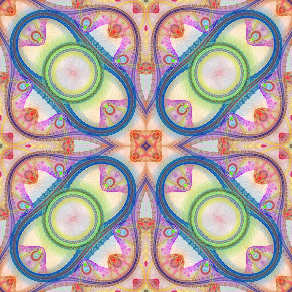 Patrón fractal de rejilla simétrica multicolor. Generar ordenador — Foto de Stock