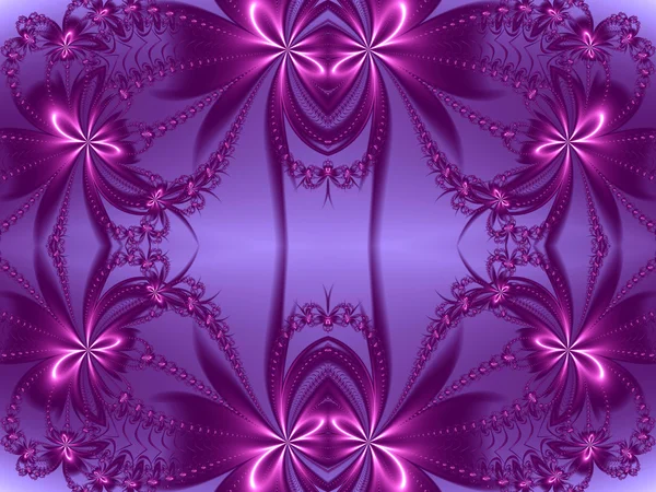 フラクタル デザインの花柄。紫と紫のパレット。Com — ストック写真