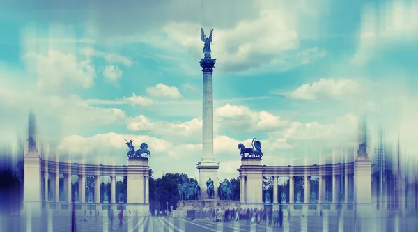 Abstrakter Hintergrund. Heldenplatz in Budapest, Ungarn - radi — Stockfoto