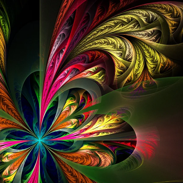 Diagonal asymmetriska multicolor fraktal tracery. Kollektion - f — Stockfoto