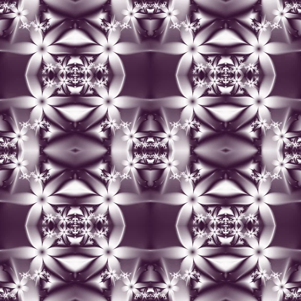 Bloemenpatroon in fractal ontwerp. Violet en witte palet. Comp — Stockfoto