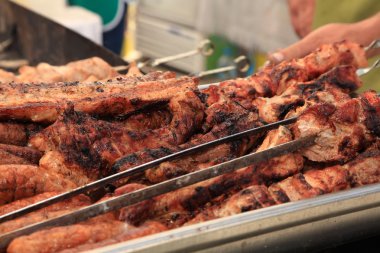 Barbekü Izgara yemek. Seçici odak.