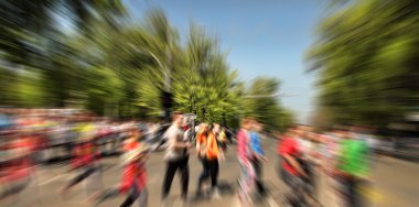 Abstract background. Pedestrians walking - rush hour