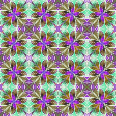 Vitray pencere stili o çok renkli simetrik desen