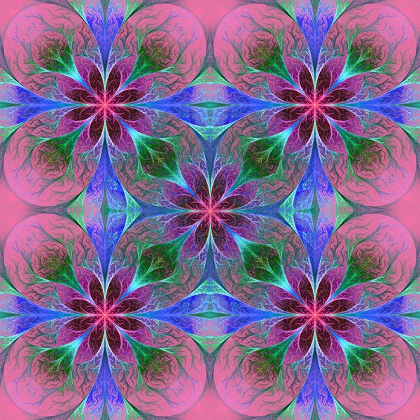 Patrón de flujos fractales en púrpura y azul. Generador de ordenador —  Fotos de Stock