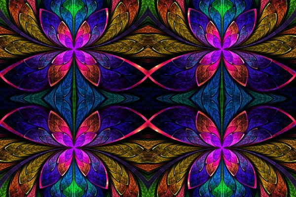 Patrón simétrico multicolor en estilo vitral . —  Fotos de Stock