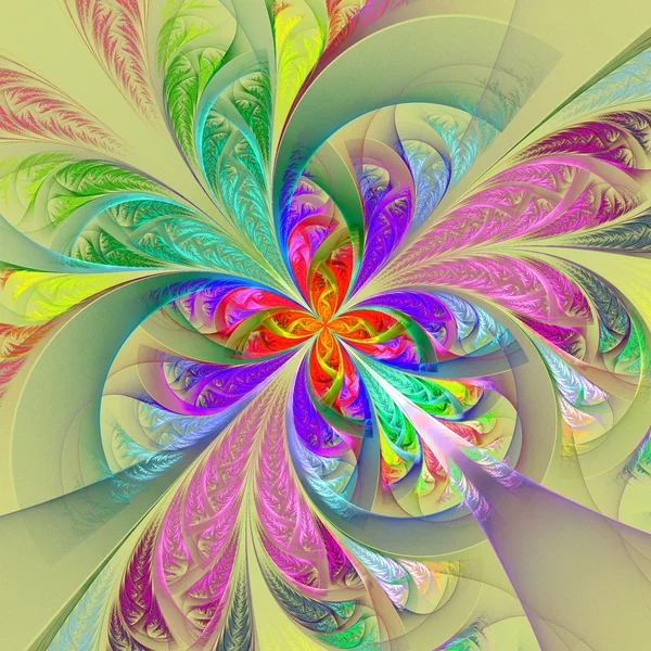 Diagonal symmetric multicolored fractal tracery. Collection - fr — Stock Photo, Image