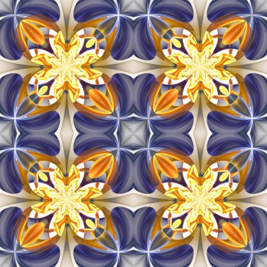 Fraktal de çiçek yaprakları güzel simetrik desen