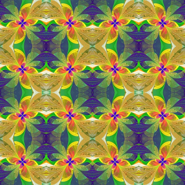 Patrón simétrico multicolor en estilo vitral . —  Fotos de Stock