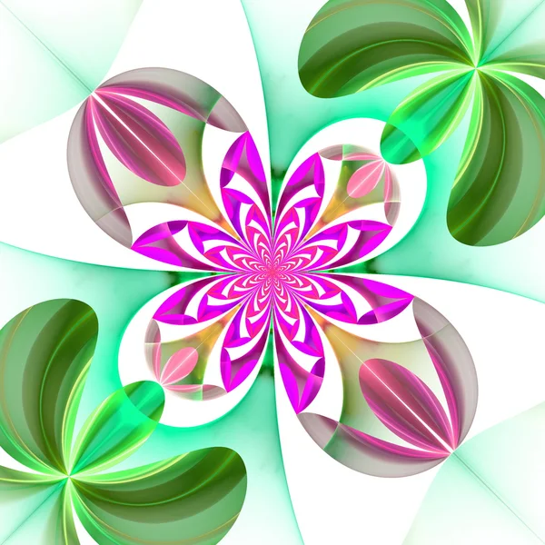 Patrón diagonal simétrico de los pétalos de flores. Verde y verde —  Fotos de Stock