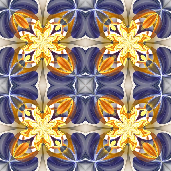 Vackert symmetriska mönster av blomblad i fractal de — Stockfoto