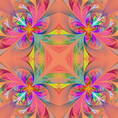 Simetrik çok renkli fraktal oyma. Koleksiyon - ayaz patt