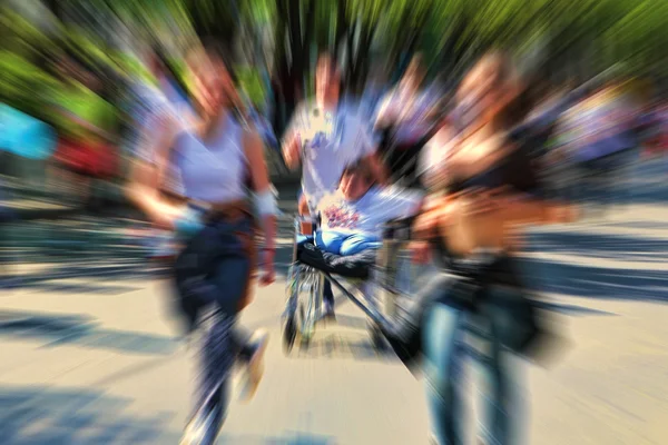 抽象背景。残疾人士参加的马拉松比赛 — 图库照片