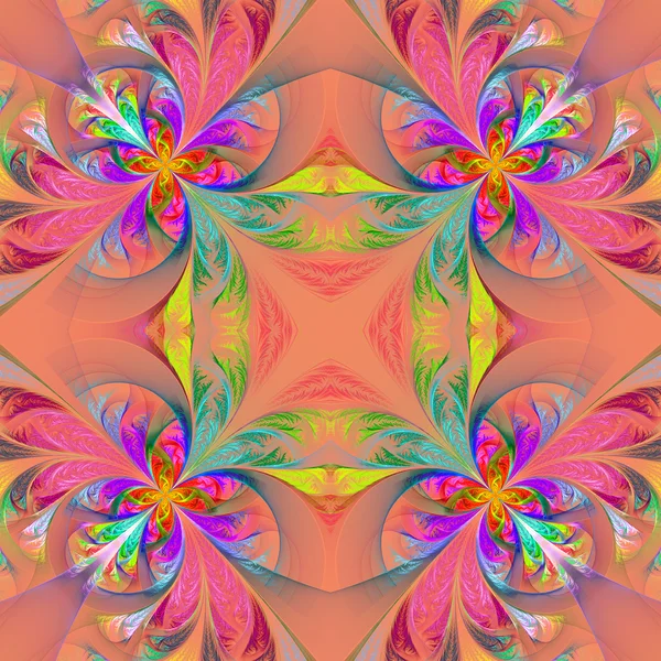 Symmetric multicolored fractal tracery. Collection - frosty patt — Stock Photo, Image