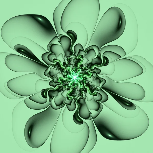 Mooie contour bloem op groene achtergrond. computer gegenereerde — Stockfoto