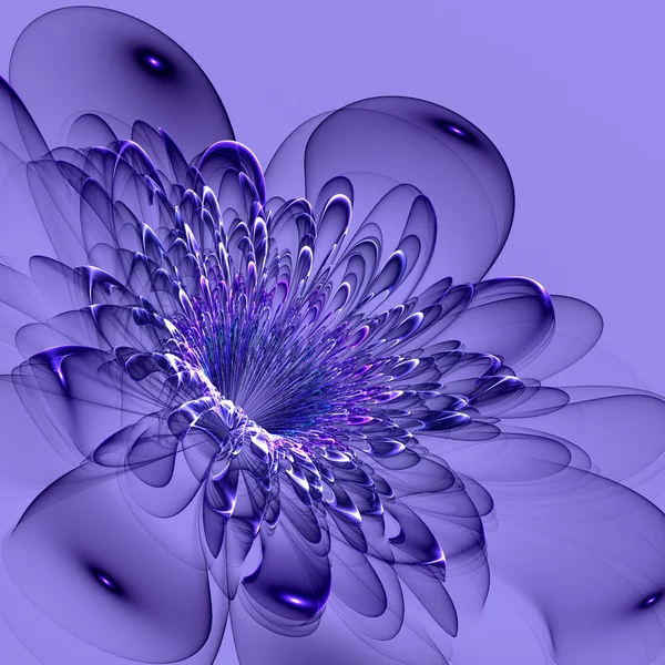 Beautiful blue flower on blue background. Computer generated gra — Stock Photo, Image