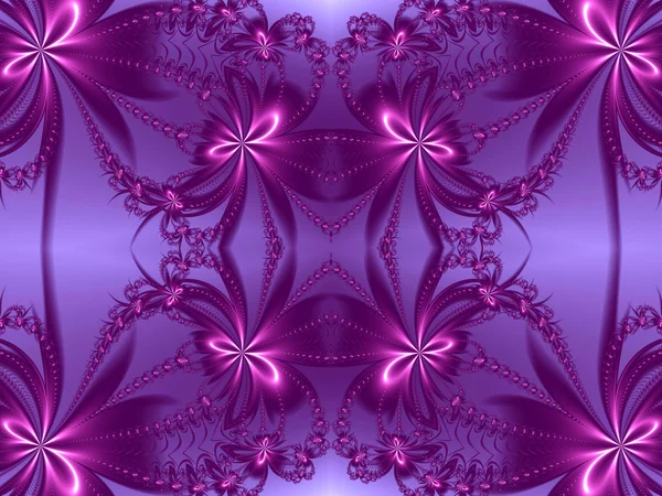 Flower pattern in fractal design. Violet and purple palette. Com — Stock Photo, Image