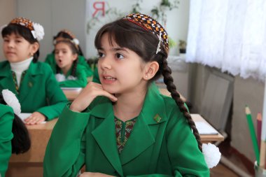 Ashgabad, Türkmenistan - 4 Kasım 2014. Bir bilinmeyen portresi
