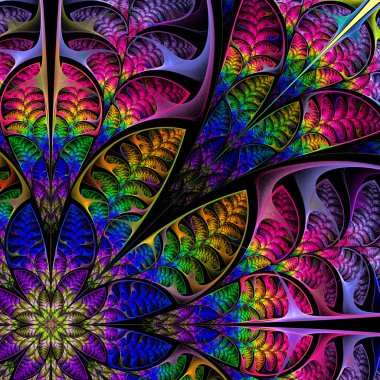 Köşegen simetrik çok renkli desen yaprak. Toplamak