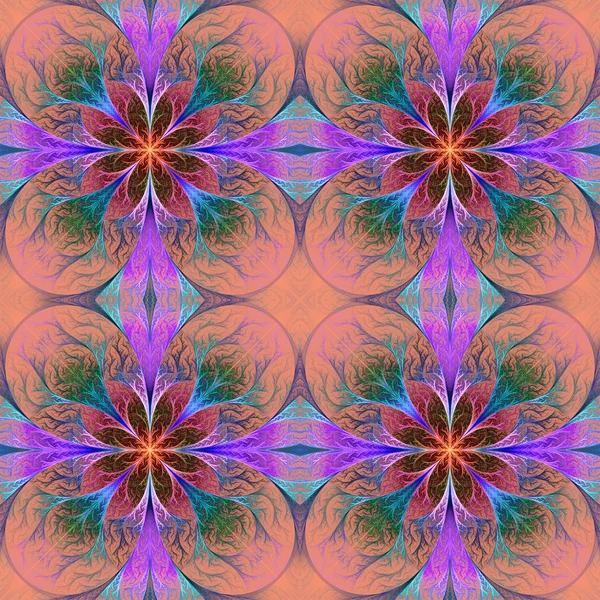 Pattern from fractal flowes in purple and blue. Computer generat — Stock Photo, Image
