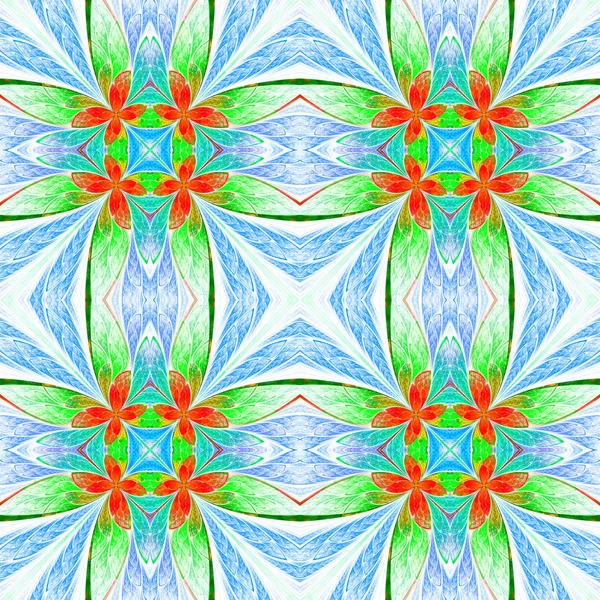 Patrón de flor simétrico en estilo vidriera en ligh —  Fotos de Stock