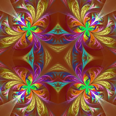 Simetrik çok renkli fraktal oyma. Koleksiyon - ayaz patt