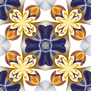 Fraktal de çiçek yaprakları güzel simetrik desen