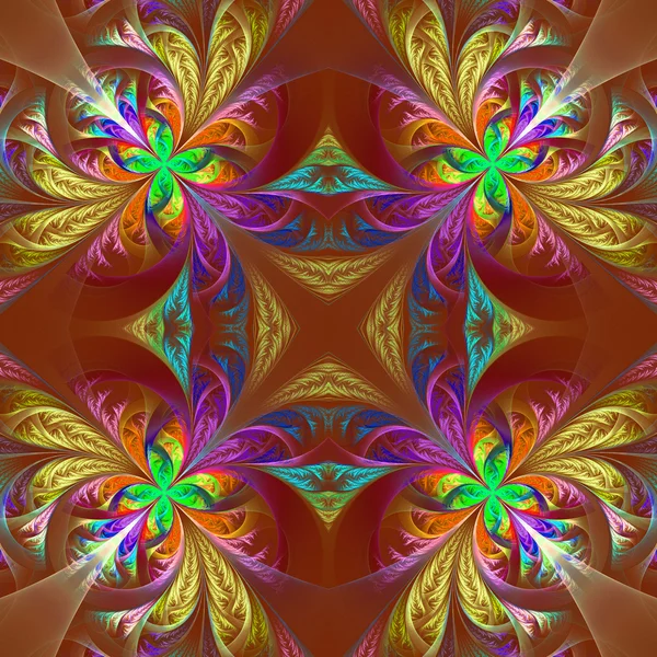 Симметричная разноцветная фрактальная трактовка. Мбаппе - морозный паштет — стоковое фото