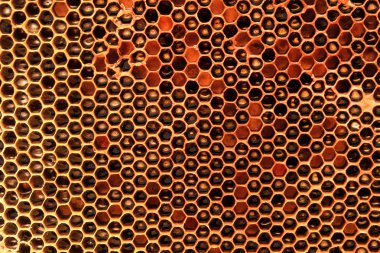 gele mooie honingraat met honing, achtergrond