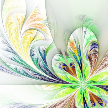 çapraz simetrik çok renkli fraktal oyma. koleksiyon - fros