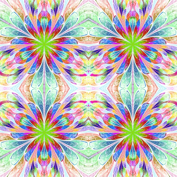 Multicolored symmetrical pattern in stained-glass window style. — Stock Photo, Image