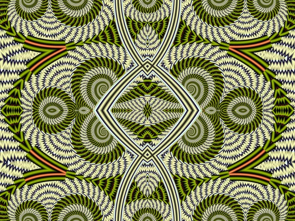 Symmetrical Textured Background with Spirals. Gray and green pal — Stock Photo, Image