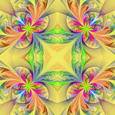 Simetrik çok renkli fraktal oyma. Koleksiyon - ayaz patt