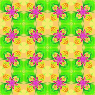 Fraktal de çiçek yaprakları güzel simetrik desen