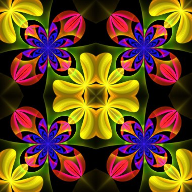 Fraktal de çiçek yaprakları güzel simetrik desen