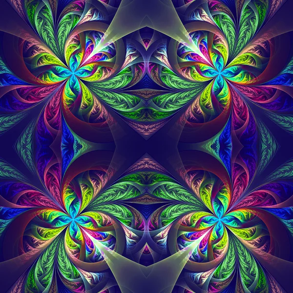 Tracé fractal multicolore symétrique. Collection - patte givrée — Photo