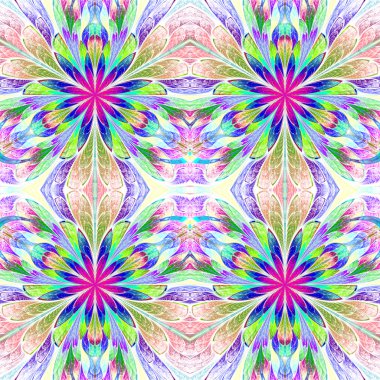 Simetrik desende çok renkli vitray pencere stili. 