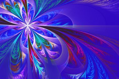 çapraz simetrik çok renkli fraktal oyma. koleksiyon - fros