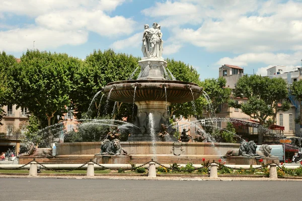 Fontänen på la rotonde, aix-en-provence, provence, Frankrike — Stockfoto