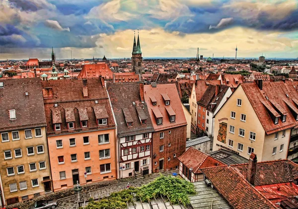 NURNBERG, ALLEMAGNE - 13 JUILLET 2014. Cityescape de Nuremberg, Germe — Photo