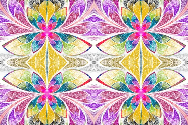 Veelkleurige symmetrisch patroon in glasraam stijl. — Stockfoto