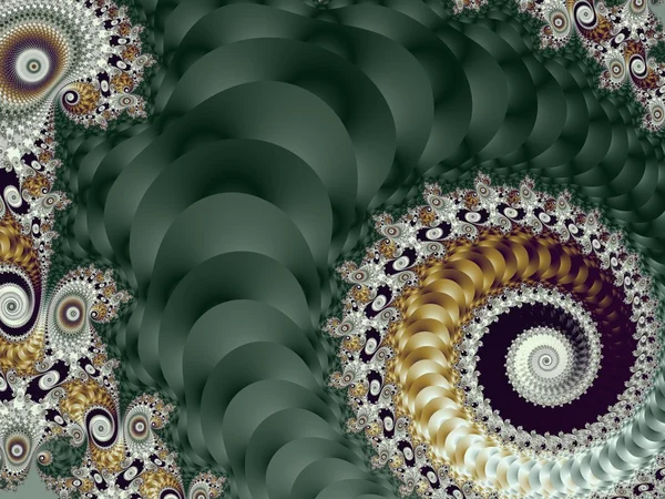Beau fond avec motif en spirale. Palette verte et grise — Photo
