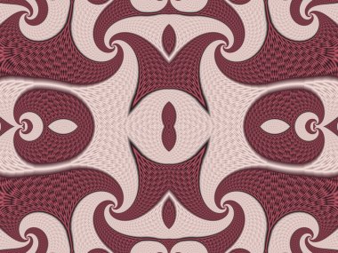 Spiraller ile simetrik dokulu arka plan. Pembe ve vinous pa