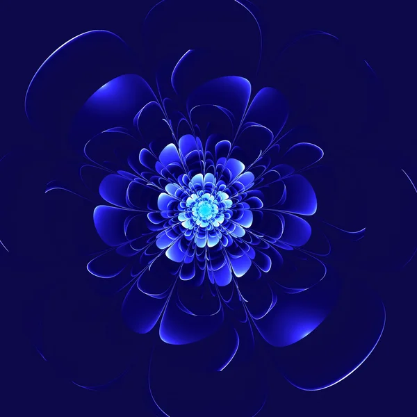 Bellissimo fiore blu su sfondo blu. Gra generata dal computer — Foto Stock