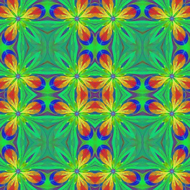 Vitray pencere stili o çok renkli simetrik desen