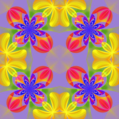 Fraktal de çiçek yaprakları güzel simetrik desen